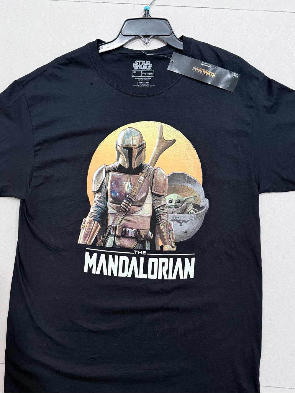 Star Wars The Mandalorian Graphic Tee - Black with Yellow Accent